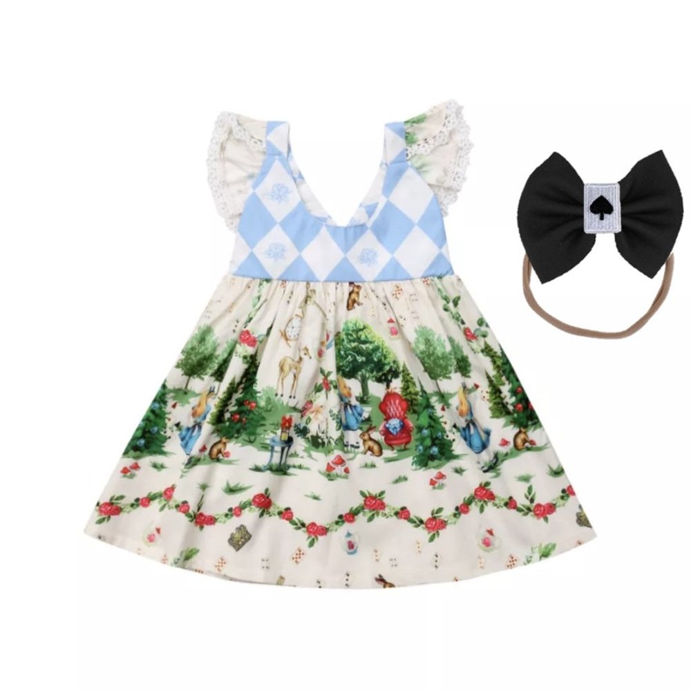 Alice in Wonderland First Birthday Dress Outfit Alice Girl Dress onederland